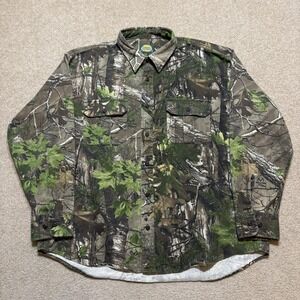 Vtg Cabela's Shirt Mens XL Realtree Camo Flannel Button Up Hunting Outdoor